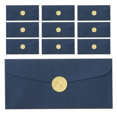 Tamsaa 紅包袋 10入 + 貼紙組, 1個, 深藍色(信封)、金色(貼紙)