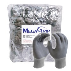 MEGA GRIP PU指尖塗層手套 L, 30套, 灰塔