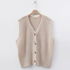 보리맘 단추 브이넥 니트 임산부 조끼 M039