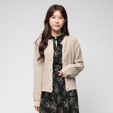 CARET 女款圓領針織衫, Free Size, 米色