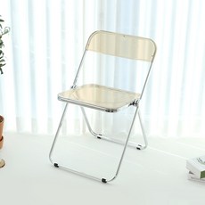 위드퍼니처 러블리 체어 투명 접이식 카페 플리아 폴딩 의자, 틴트브라운
