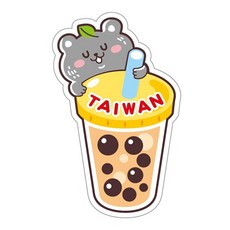 CCHING 青青文具 簡單生活台灣意象造型磁鐵, 珍珠奶茶, 吸附力強不易掉落, 表面防水材質