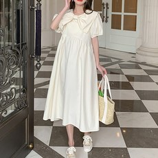 마켓A 빅 리본 슬리브 임산부 원피스