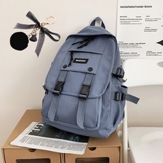 심플 대용량 데일리 백팩 + 가방고리 세트 B68