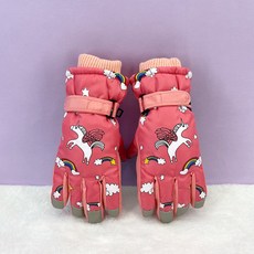 KIDSQUARE 兒童款獨角獸彩虹滑雪手套 XMT004