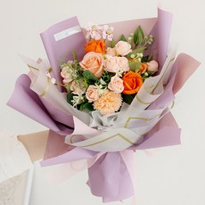 아스파시아 빅토리아 15송이 자나장미 비누 꽃다발, 라벤더, 1개