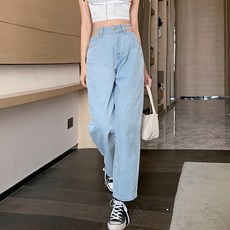포플러앤씨 여성용 재키 와이드 데님 팬츠