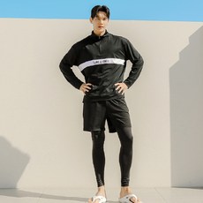 튜브트리 남성용 루즈핏 아노락 반집업 래쉬가드 상하의 세트 AE8222PL