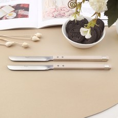 Bogen 方形Solne餐具甜點刀, 深米色, 2個