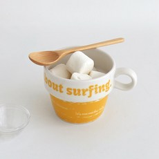 로코리빙 서핑 스태킹 머그 350ml, 옐로우, 1개