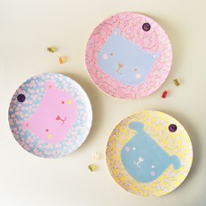 라이스 큐티 동물접시 20cm 3종 세트, 고양이, 엄마곰, 강아지, 1세트