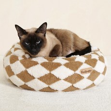 레드퍼피 개과천선 고양이 파베 숨숨 하우스, 체크 베이지, 1개