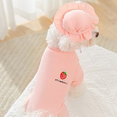 MING Q 강아지 고양이 모자 앤 올인원, 핑크, 1개