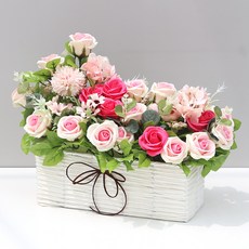 早晨香氣玫瑰香皂花束 混合花 大, 粉色