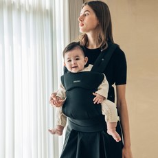 메리튠 더블케어 3D 매쉬 신생아 아기띠, 퓨어 블랙