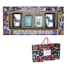 YANKEE CANDLe 香氛蠟燭禮物組, 49公克, 小馬蠟燭, Bahama微風, Bahama Breeze+Clean Cotton, 紅色+藍色