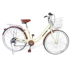 닥터바이크 생활용 시마노 7단 스틸프레임 자전거 66.04cm L-26, 베이지, 100cm