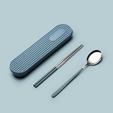 푸코 바네 커트러리 수저케이스 세트, 코발트블루, 젓가락 + 숟가락 + 수저케이스, 1세트