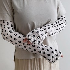 바비수 여성용 더레뮤 블랙패턴 손등커버 팔토시