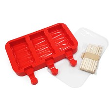 Bestom SL 矽膠3格冰棒模具組，含斜紋款模具1入+模具上蓋1入+木棍20入, 條紋款, 1組
