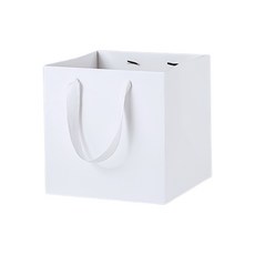 마켓감성 컬러 와이드 정사각 쇼핑백 중, 화이트, 7개 화이트, 10개