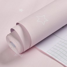  리치오션 인테리어 띠벽지 별마크 포인트 시트지, 연핑크 