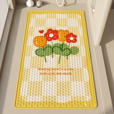 데이소이 귀여운 디자인 흡착 욕실 욕조 매트 70 x 40 cm, 09 플라워, 1개