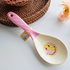 rice 丹麥幼兒餐具沙拉匙, 微笑粉紅色, 1個