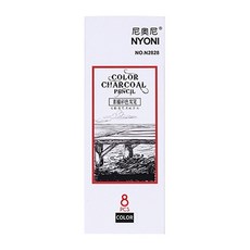 nyoni 8 支藝術彩色素描速寫壓縮炭筆, 1套, 黑色的
