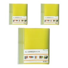 에코청운 둥근 쫄대화일 6mm A4 10p, 노랑, 3개