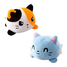 문어왕 양면 문어 인형 2종 세트, 10cm, 삼색냥, 러시안블루냥