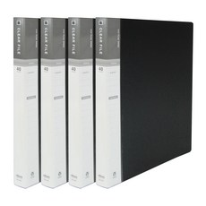 현풍 40매 비보 클리어화일 인덱스 A4, 흑색, 4개 흑색, 4개