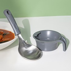 Bogen 不鏽鋼304迷你湯勺分菜勺組, 1個, 炭灰色