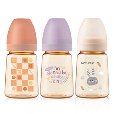 마더케이 베이직 PPSU 젖병 180ml 트리플 세트, 체키피치, 베베라일락, 토끼크림, 1세트
