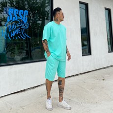 피그먼트반팔반바지세트