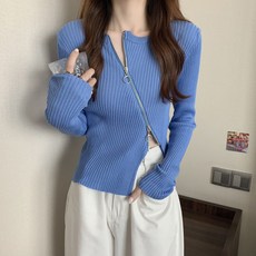 마켓에이 여성용 언발란스 슬림핏 가디건