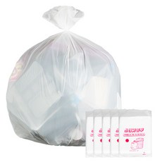 애니돌 배접 분리수거 쓰레기 비닐봉투 유백, 60L, 100매
