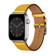 이츠라이프 애플워치 호환가능 싱글투어 가죽 스트랩 밴드 38 / 40 / 41 mm, 머스타드