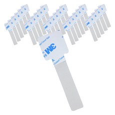 메이크마인 다용도 전선 케이블 정리 클립 벨크로, 화이트, 30개