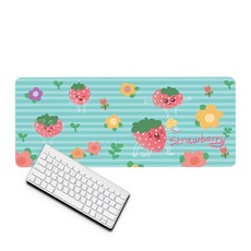큐티후르츠 마우스장패드 40 x 90 x 0.2 cm, 딸기블루, 1개