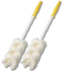 베이비베어 엠보 일자형 젖병솔 벌크, 옐로우, 2개