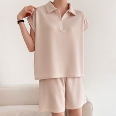 봉봉스토리 임산부 세이메이 카라 티셔츠 + 반바지 상하의 세트