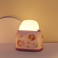 히즈엔 LED 토스트기 빵 무드등 10 x 10.5 cm, 핑크