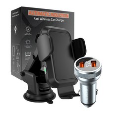 카템 퀵퀵 무선 15W 고속충전 거치대 CC20 + 풀메탈 LED QC3.0 고속충전기 CT095, 혼합색상, 1세트
