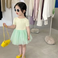 유블리 여아용 백크로스 반팔 튜튜 예닝 발레복