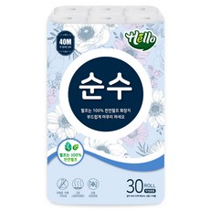 Hello Tissue 雙層捲筒衛生紙，40米長，30捲, 40m, 1袋