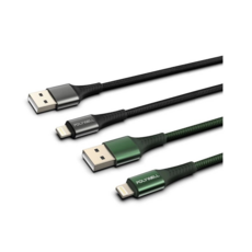 POLYWELL 黑 USB-A to Lightning 編織充電線 1M 蘋果充電線, 1入
