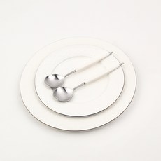 보겐 몽블랑 큐티 커트러리 디저트스푼, 화이트, 2개