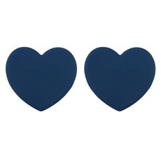 도톰 폭신 하트 실리콘 소품 냄비매트, 네이비, 2개