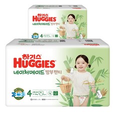 하기스 네이처메이드밤부 팬티형 기저귀 여아용 대형 4단계(9~13kg), 108매